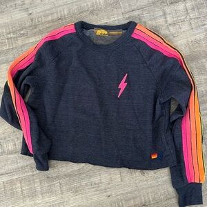 Aviator Nation bolt cropped sweatshirt